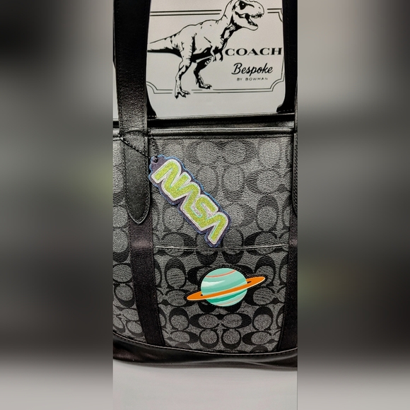 RARE! Coach X NASA City Tote -Upcycled- One-of-a-Kind Black/Grey - Picture 7 of 16